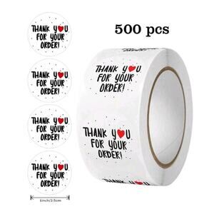 x500 "Thank you for your order"‎ sticker shipping supplies